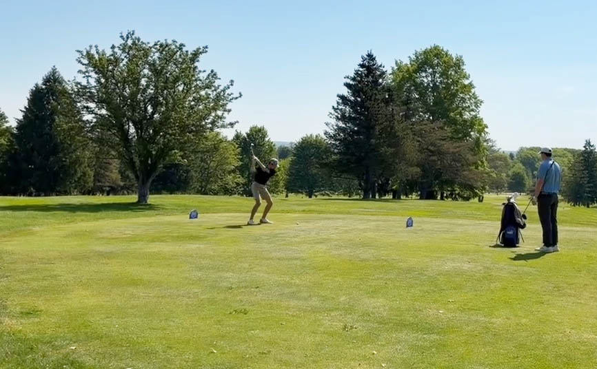 Patrick Tammariello tees off in the final round at 2026 Nationals.
